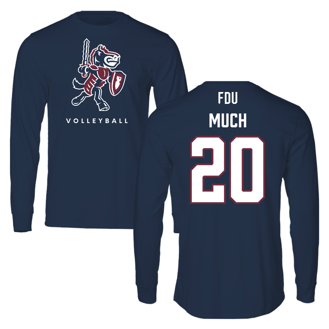 Fairleigh Dickinson University-Metropolitan Campus Volleyball Navy Long Sleeve - #20 Jessica Much