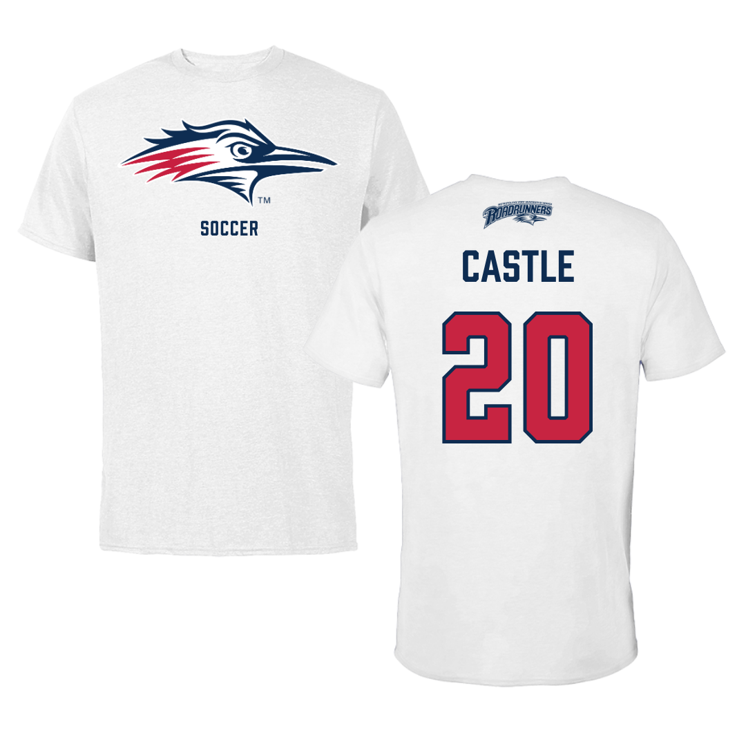 Metropolitan State University of Denver Soccer White Tee - #20 Ella Castle