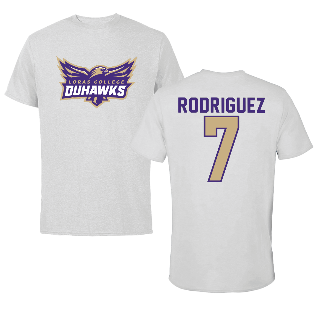 Loras College Soccer Light Gray Tee - #7 Diego Rodriguez
