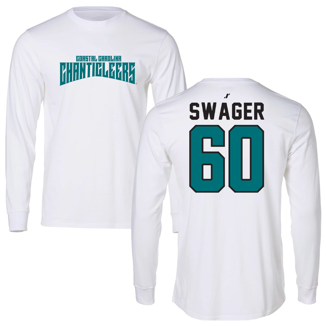 Coastal Carolina University Football White Classic Performance Long Sleeve - #60 Mike Swager
