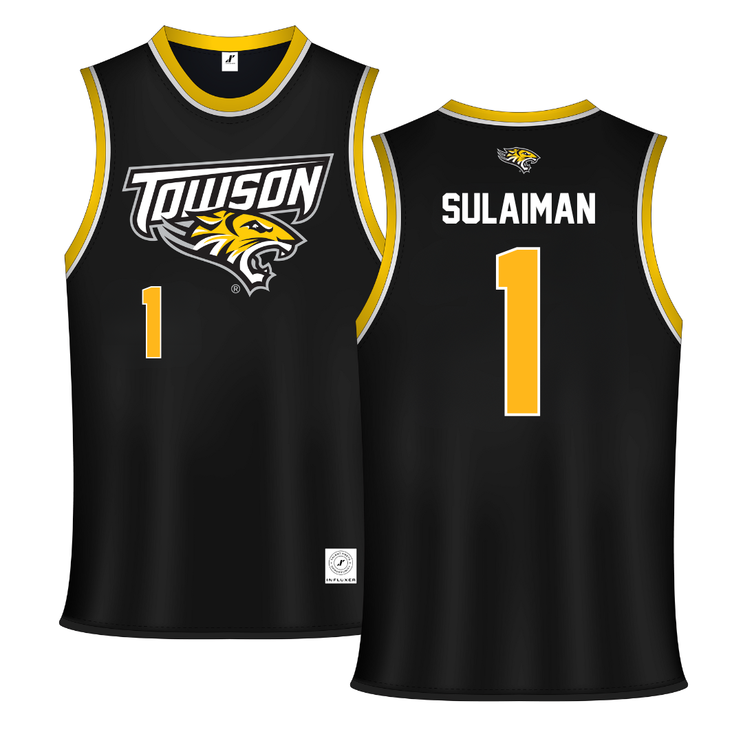 Towson University Black Basketball Jersey - #1 Tomiwa Sulaiman