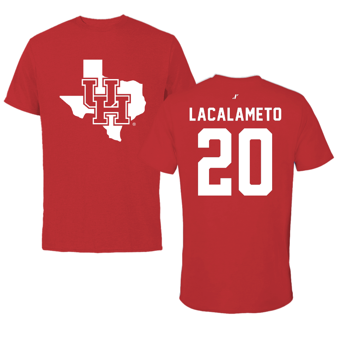 University of Houston Baseball Red State Tee - #20 Kyle LaCalameto