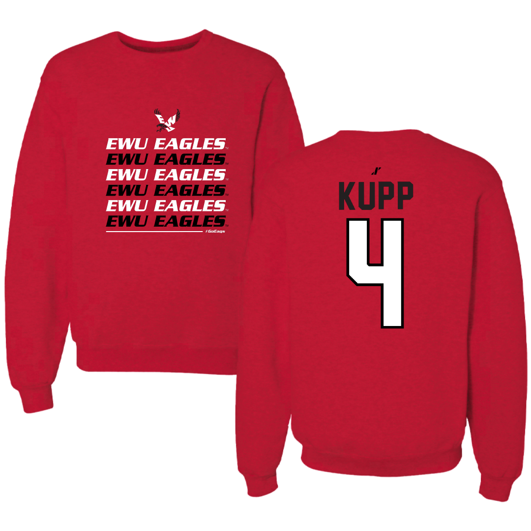 Eastern Washington University Soccer Red General Crewneck - #4 Katrina Kupp