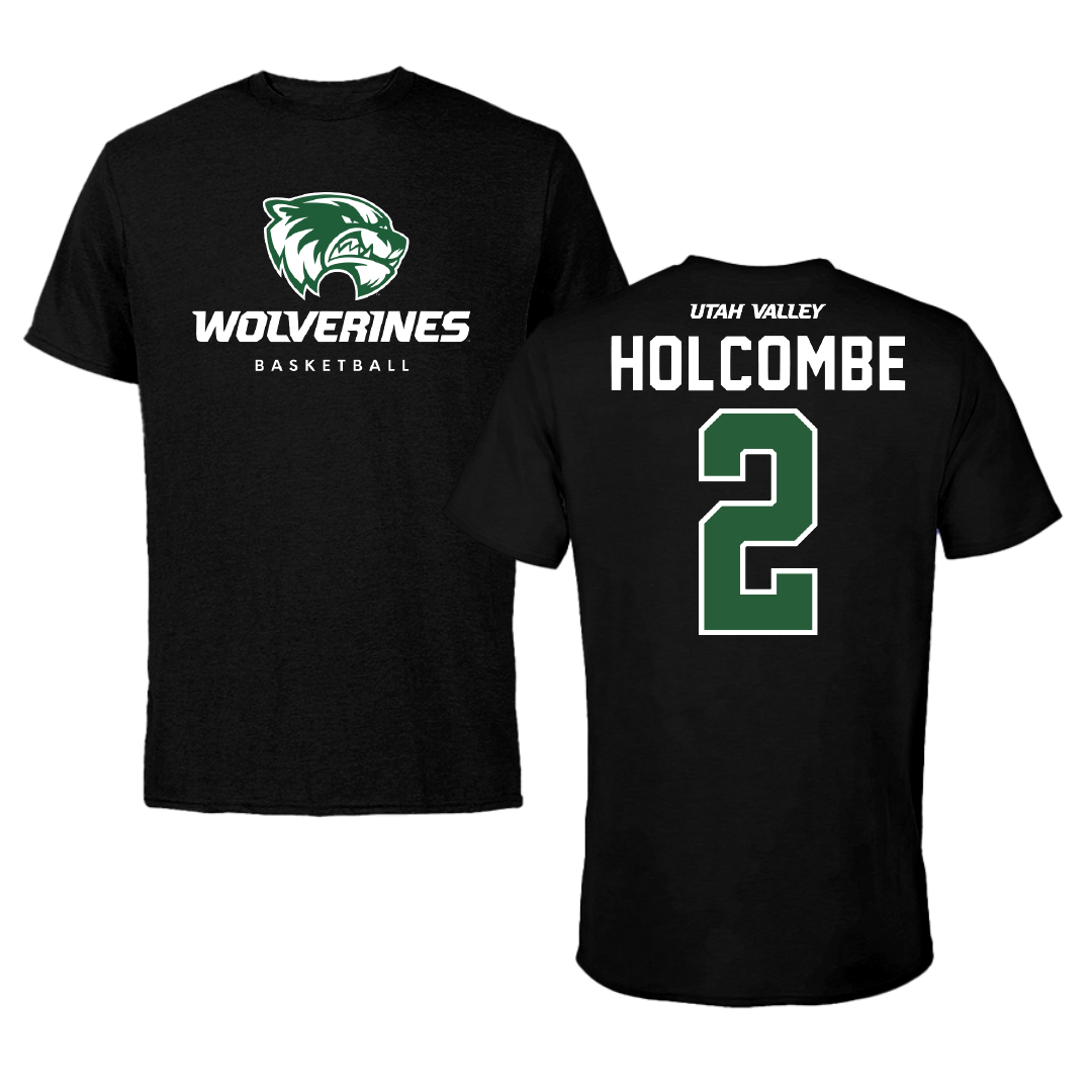 Utah Valley University Basketball Black Mascot Tee - #2 Jackson Holcombe