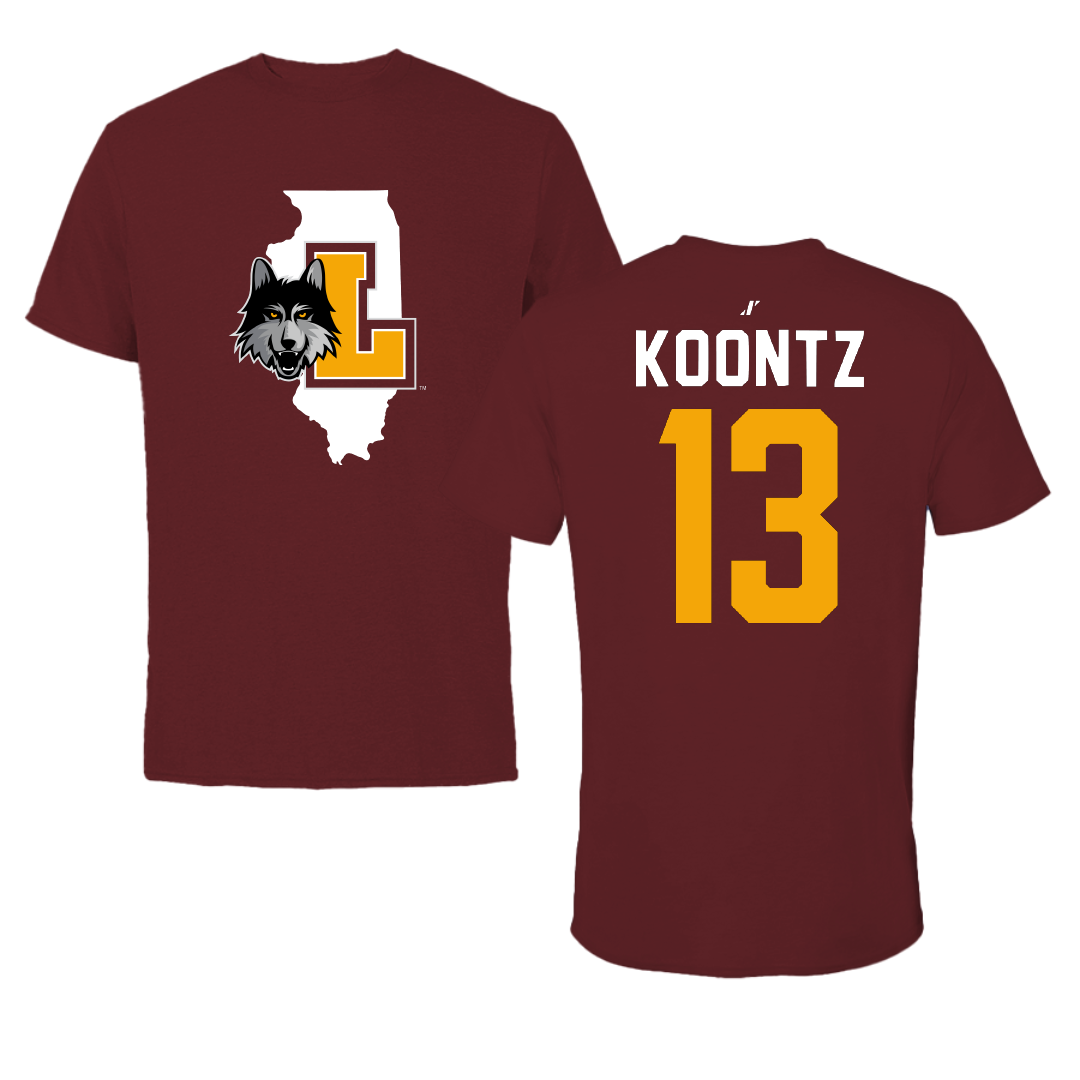 Loyola University-Chicago Soccer Maroon State Performance Tee - #13 Corissa Koontz