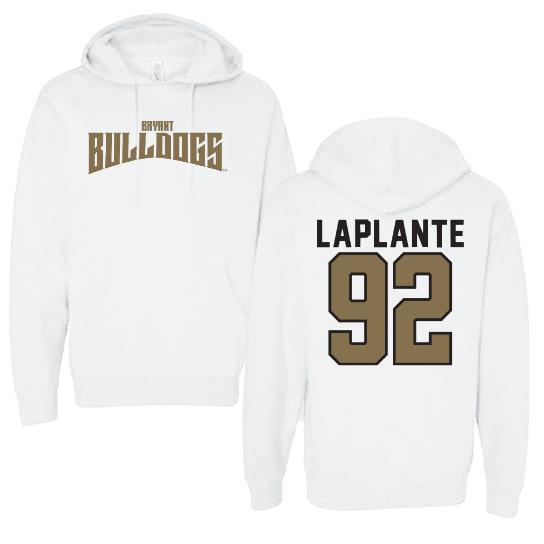 Bryant University Football White Classic Hoodie - #92 Nathan LaPlante