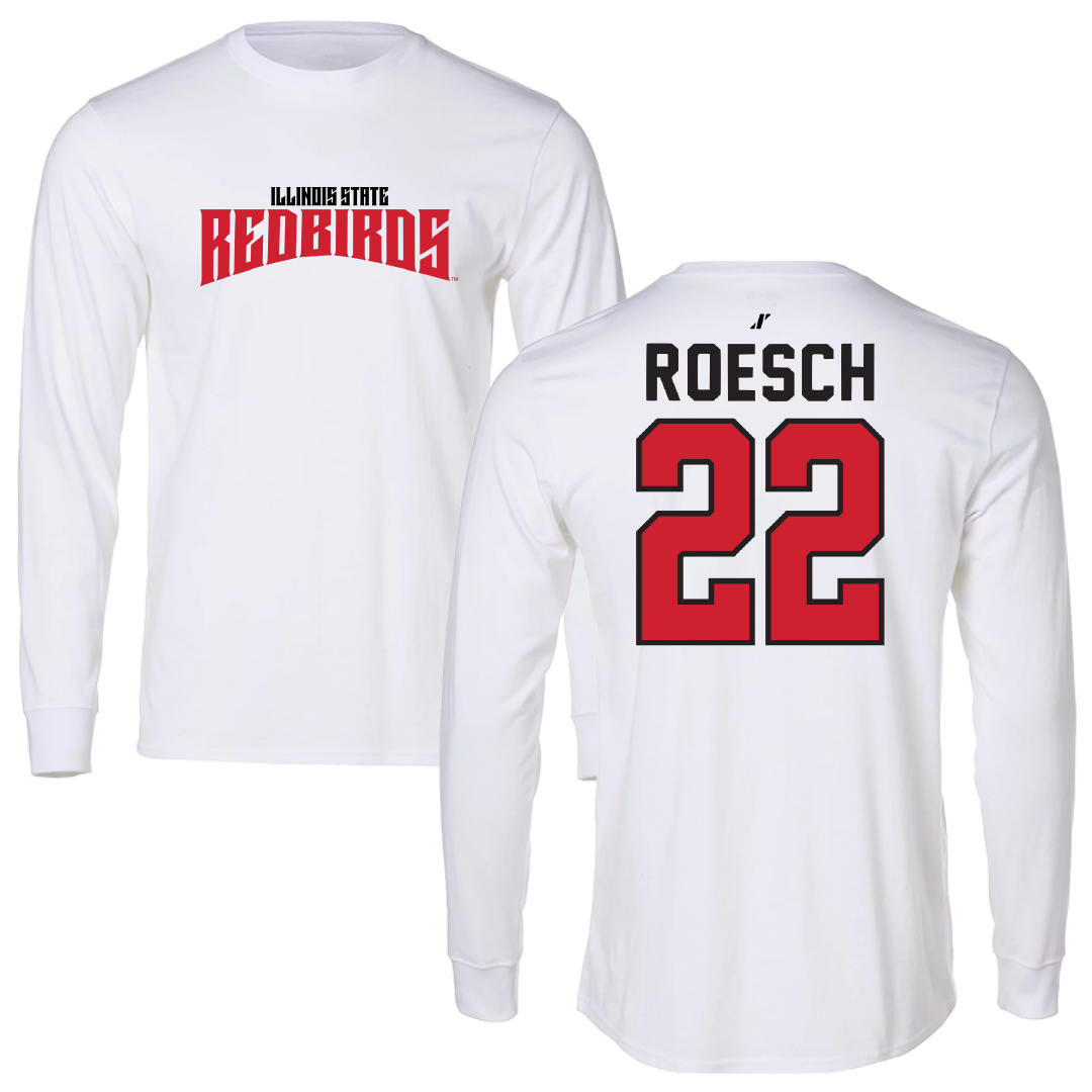 Illinois State University Baseball White Classic Performance Long Sleeve - #22 Braden Roesch