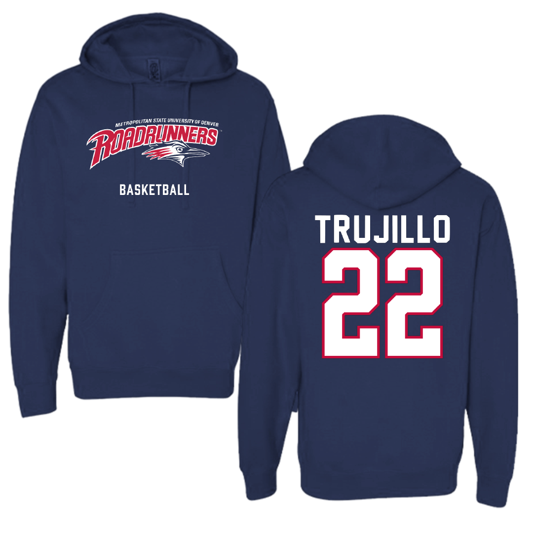 Metropolitan State University of Denver Basketball Navy Hoodie - #22 Lex Trujillo