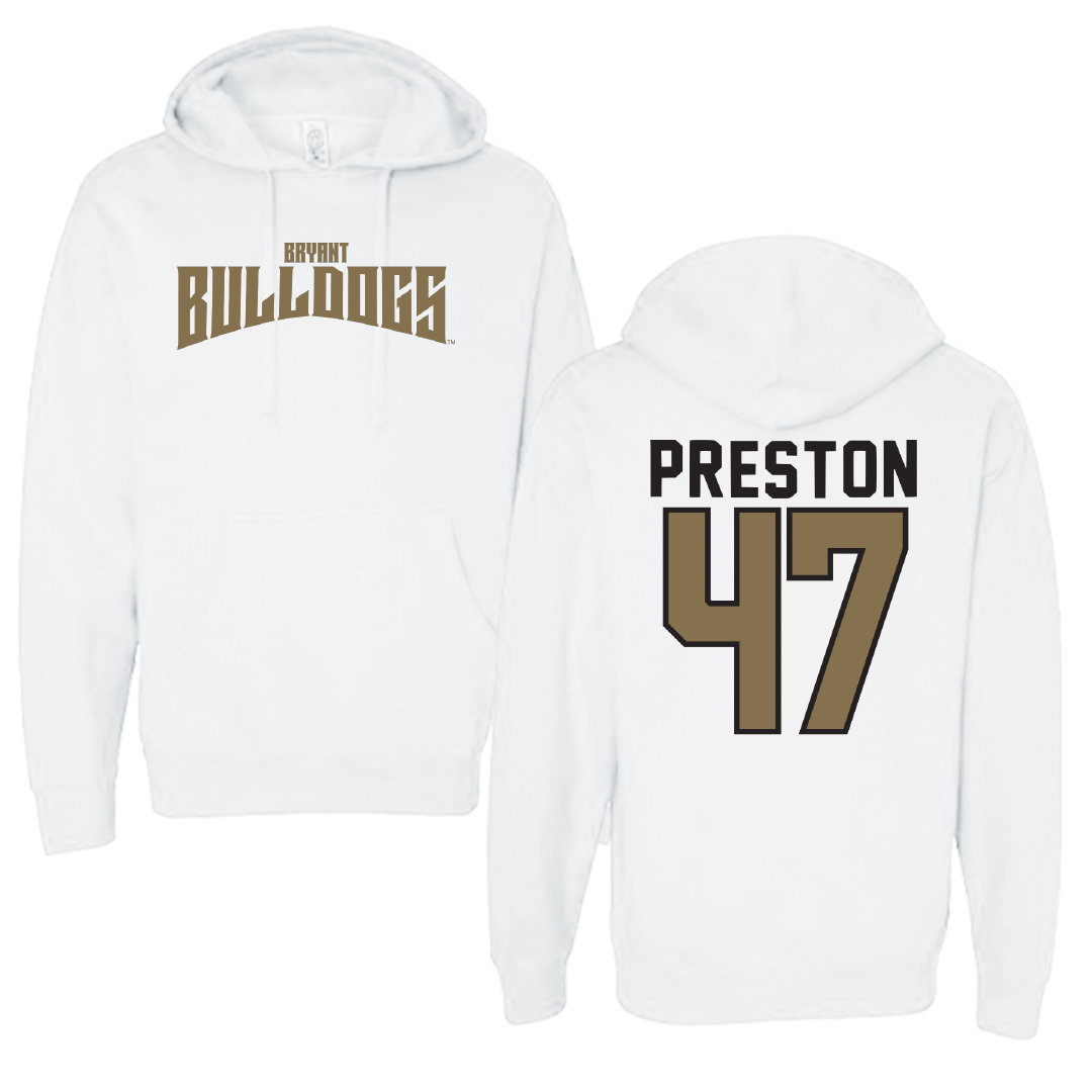 Bryant University Lacrosse White Classic Hoodie - #47 Trevor Preston