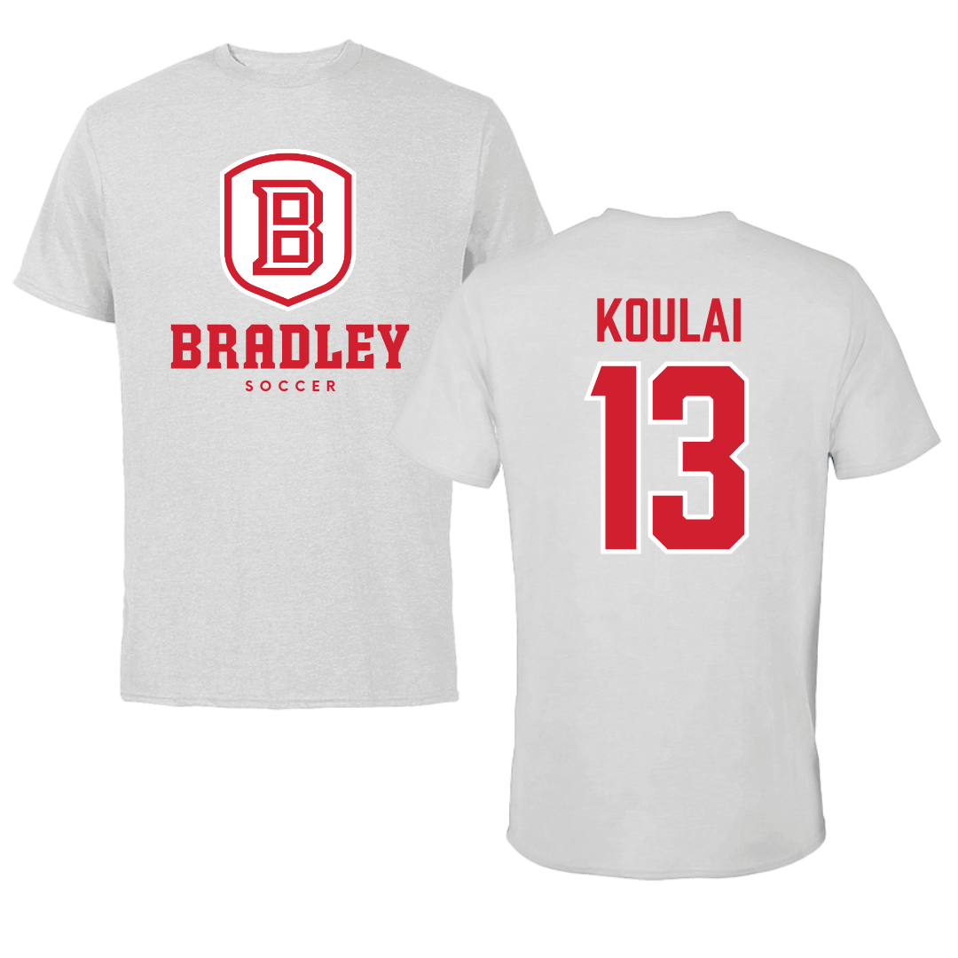 Bradley University Soccer Gray Performance Tee - #13 Dj Koulai
