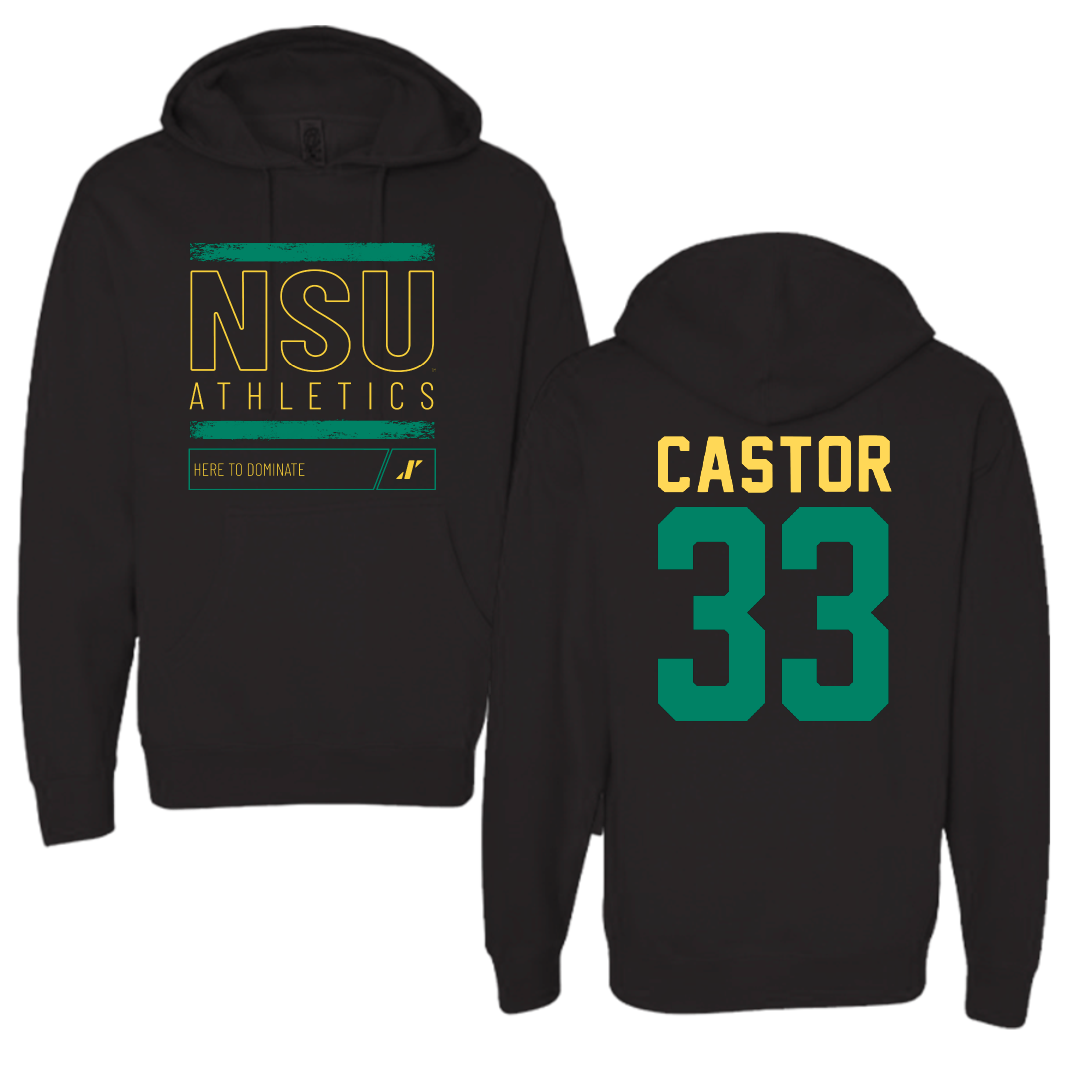 Norfolk State University Football Black Dominate Hoodie - #33 Darren Castor
