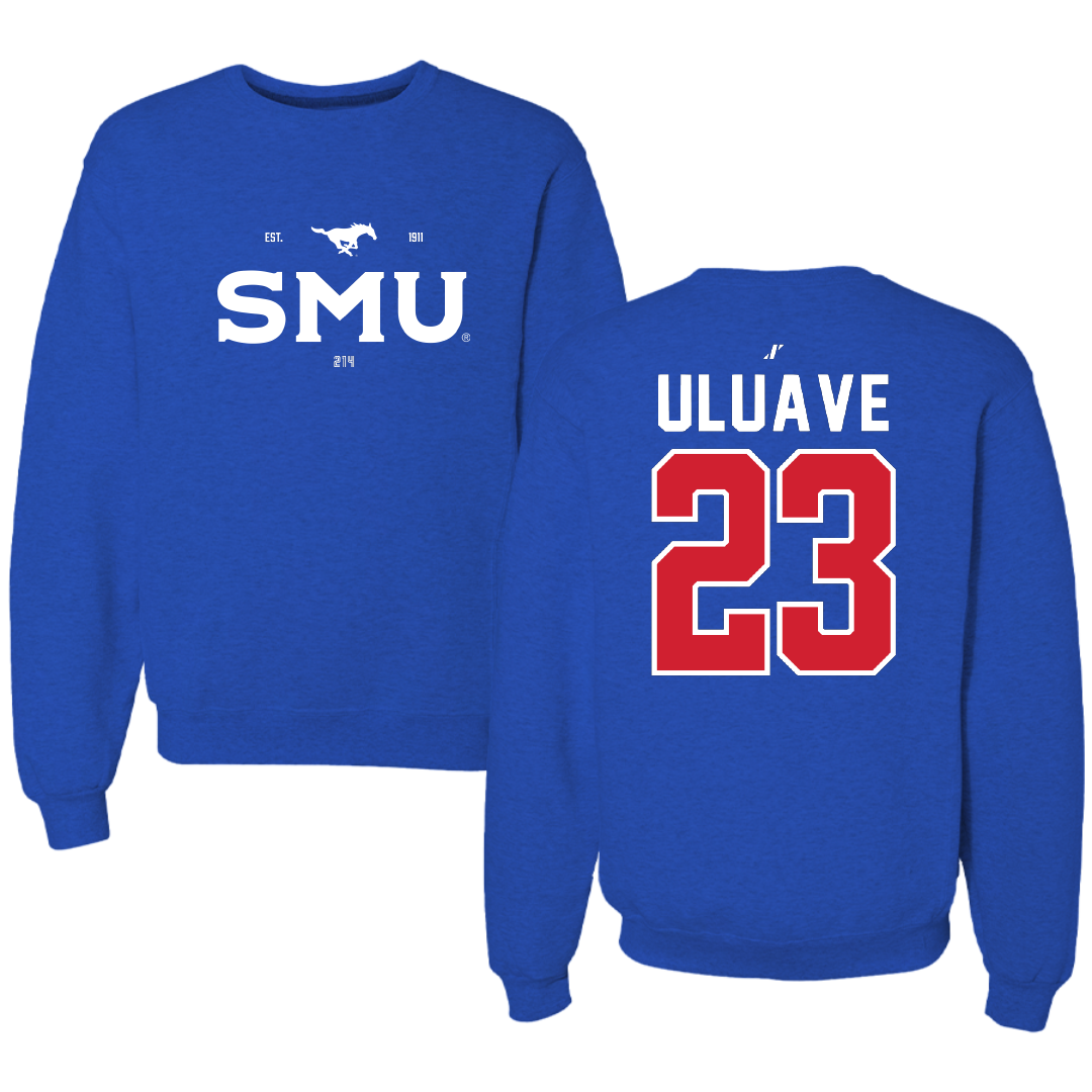 Southern Methodist University Volleyball Blue General Crewneck - #23 Sina Uluave