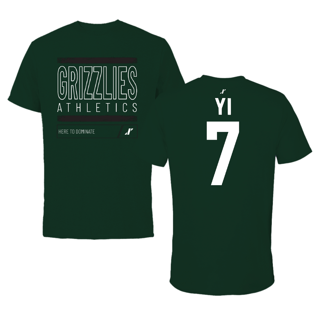 Adams State University Baseball Forest Green Dominate Performance Tee - #7 Austin Yi