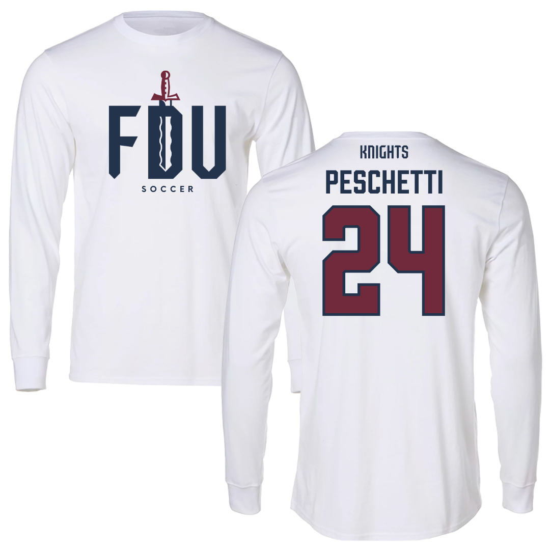 Fairleigh Dickinson University-Metropolitan Campus Soccer White Long Sleeve - #24 Daniela Peschetti