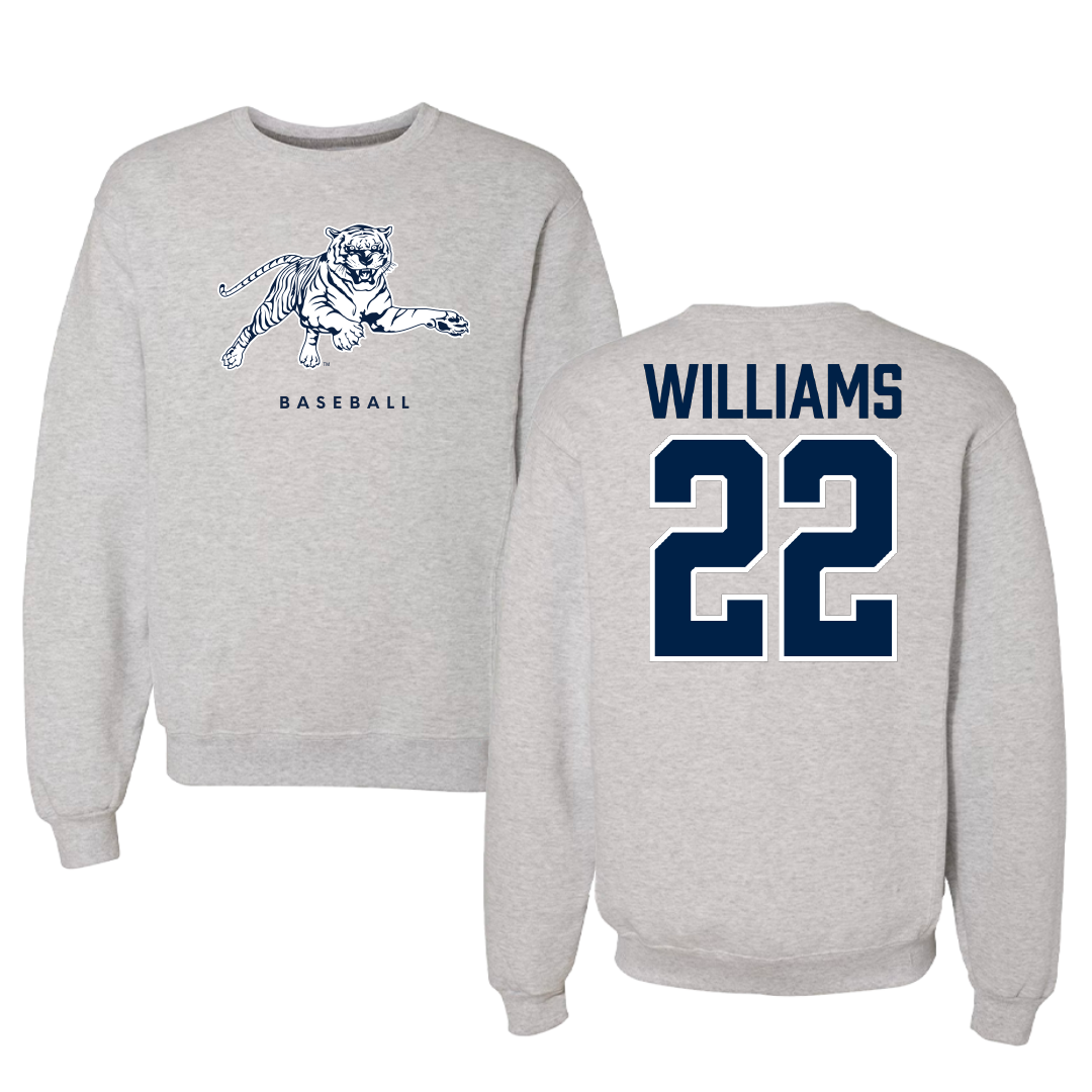 Jackson State University Baseball Gray Crewneck - #22 Isaiah Williams