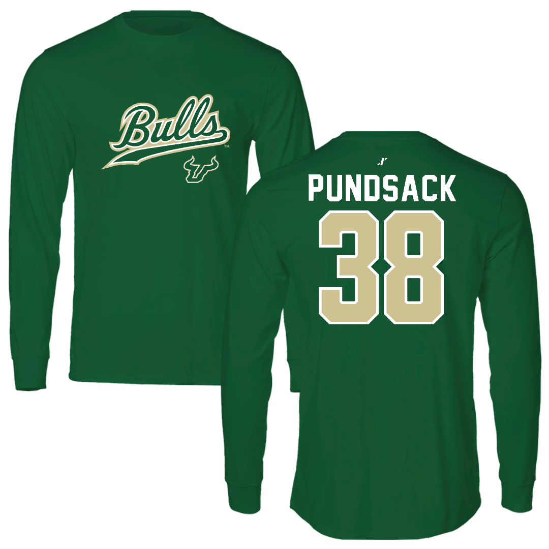 University of South Florida Baseball Green General Long Sleeve - #38 Caleb Pundsack