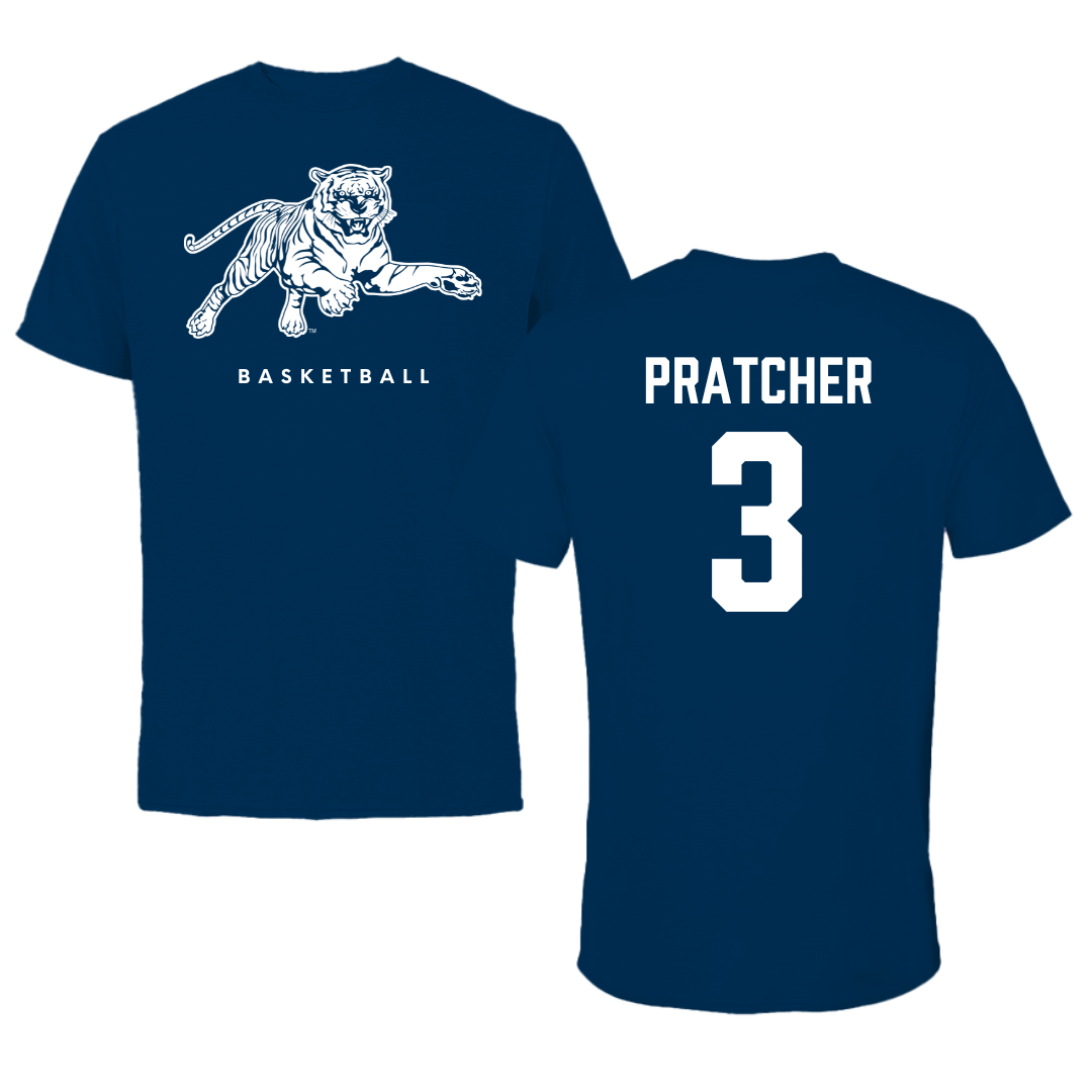 Jackson State University Basketball Navy Tee - #3 Mya Pratcher