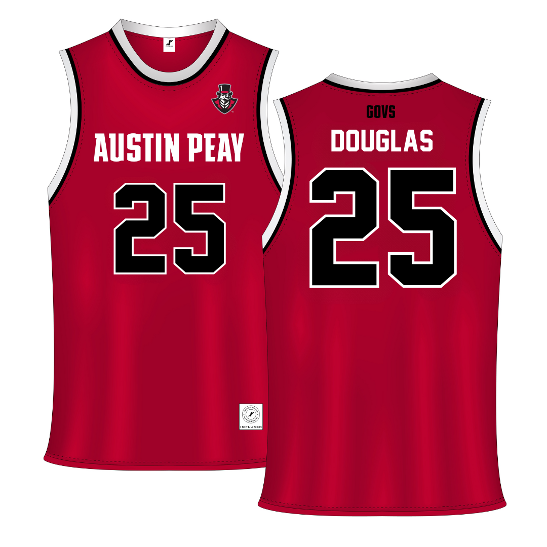 Austin Peay State University Red Basketball Jersey - #25 Tiya Douglas