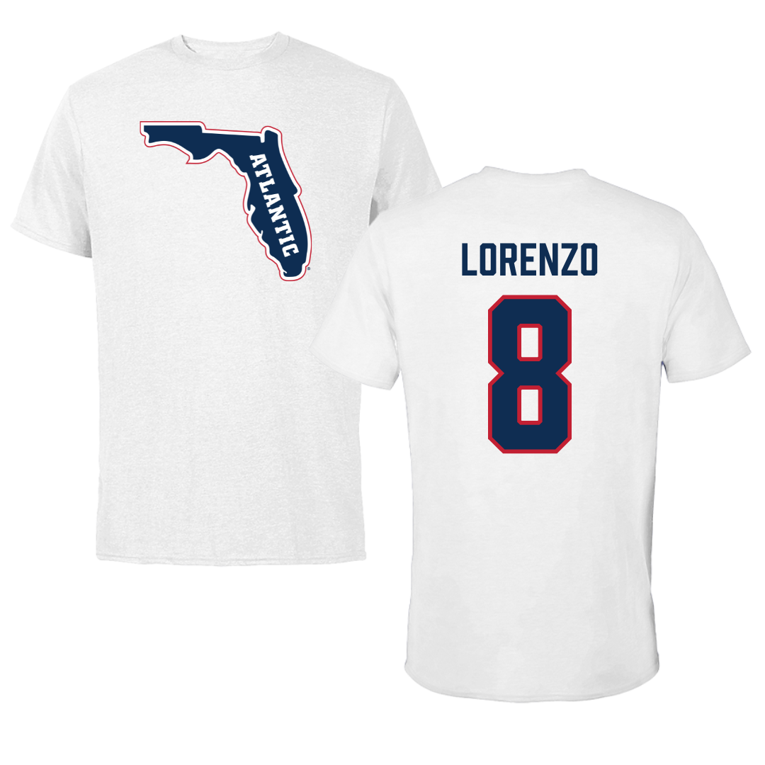 Florida Atlantic University Softball White Performance Tee - #8 Brooklyn Lorenzo