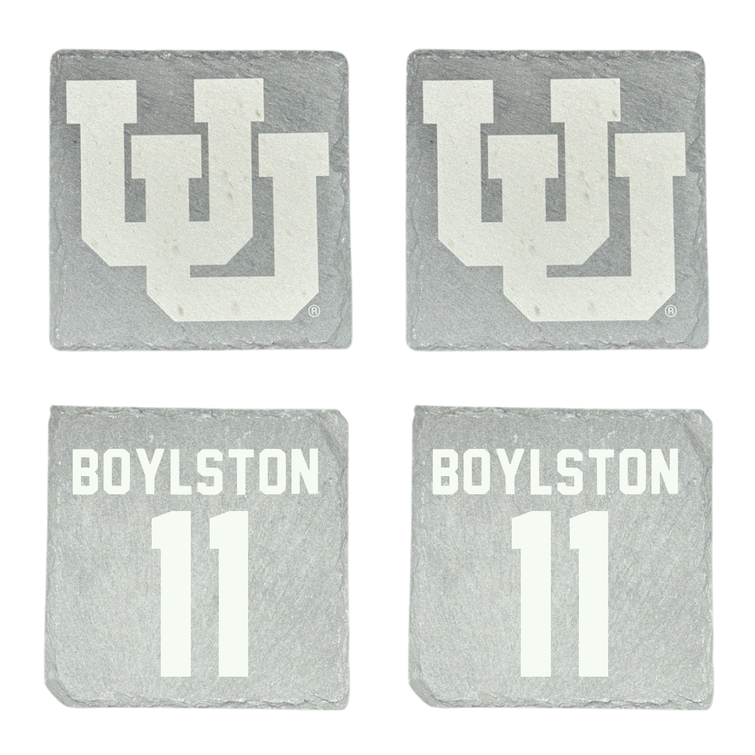 University of Utah Lacrosse Stone Coaster (4 Pack)  - #11 Joey Boylston