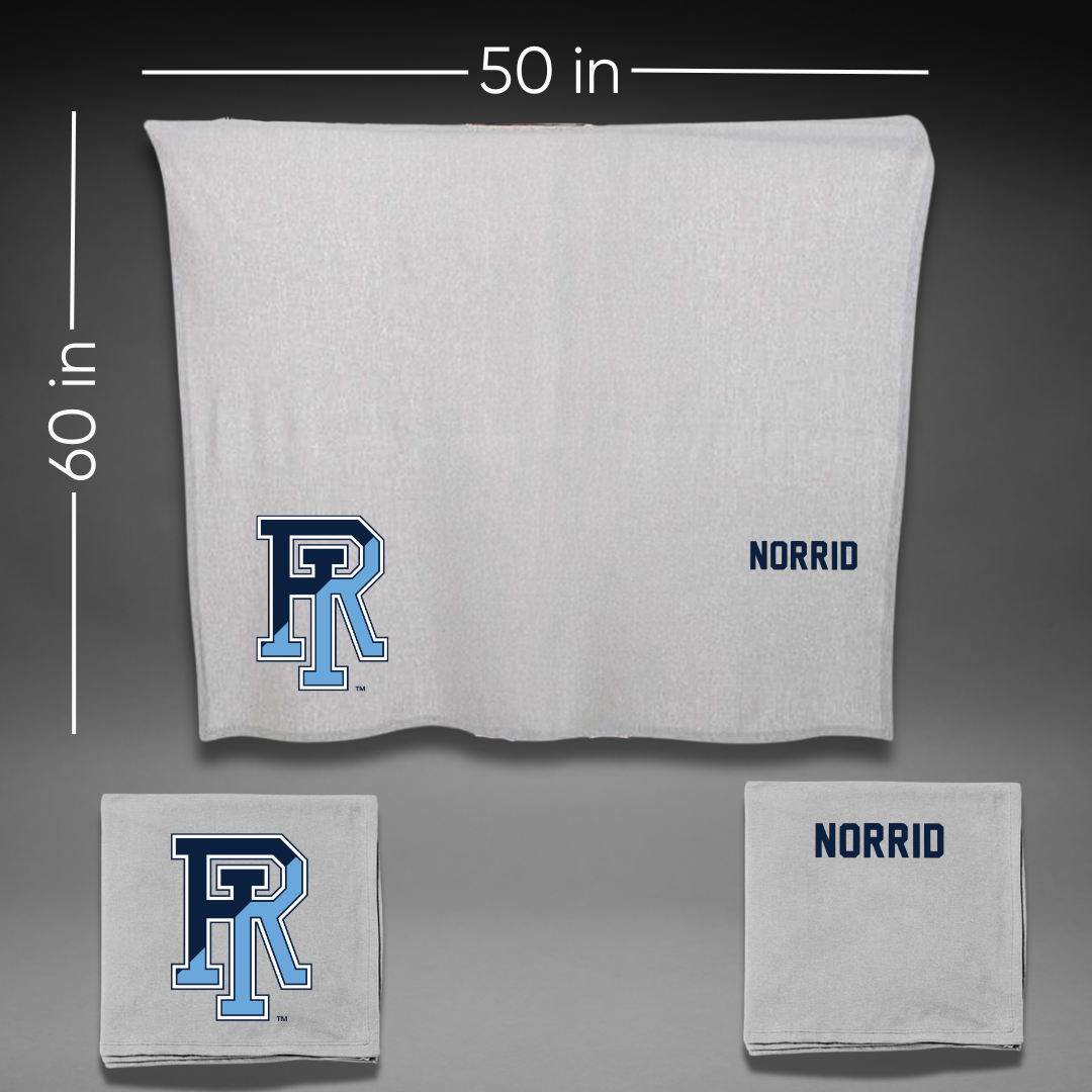 University of Rhode Island Swimming & Diving Gray Blanket - Logan Norrid