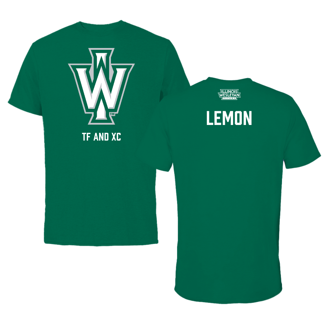 Illinois Wesleyan University TF and XC Green Performance Tee - Davion Lemon