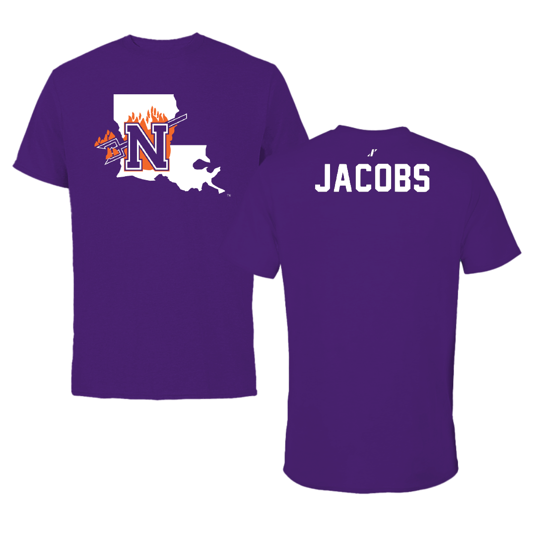Northwestern State University TF and XC Purple State Performance Tee - Cyrus Jacobs