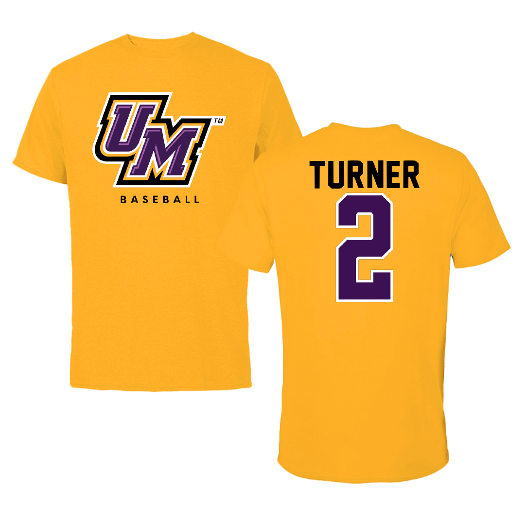 University of Montevallo Baseball Gold Performance Tee - #2 McGwire Turner
