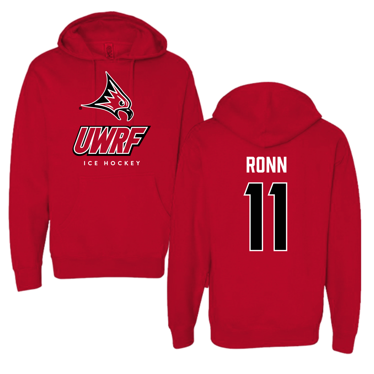 University of Wisconsin-River Falls Ice Hockey Red Hoodie - #11 Kaitlyn Ronn