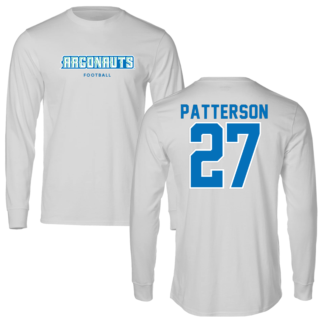 University of West Florida Football Light Gray Argonauts Long Sleeve - #27 Tyler Patterson