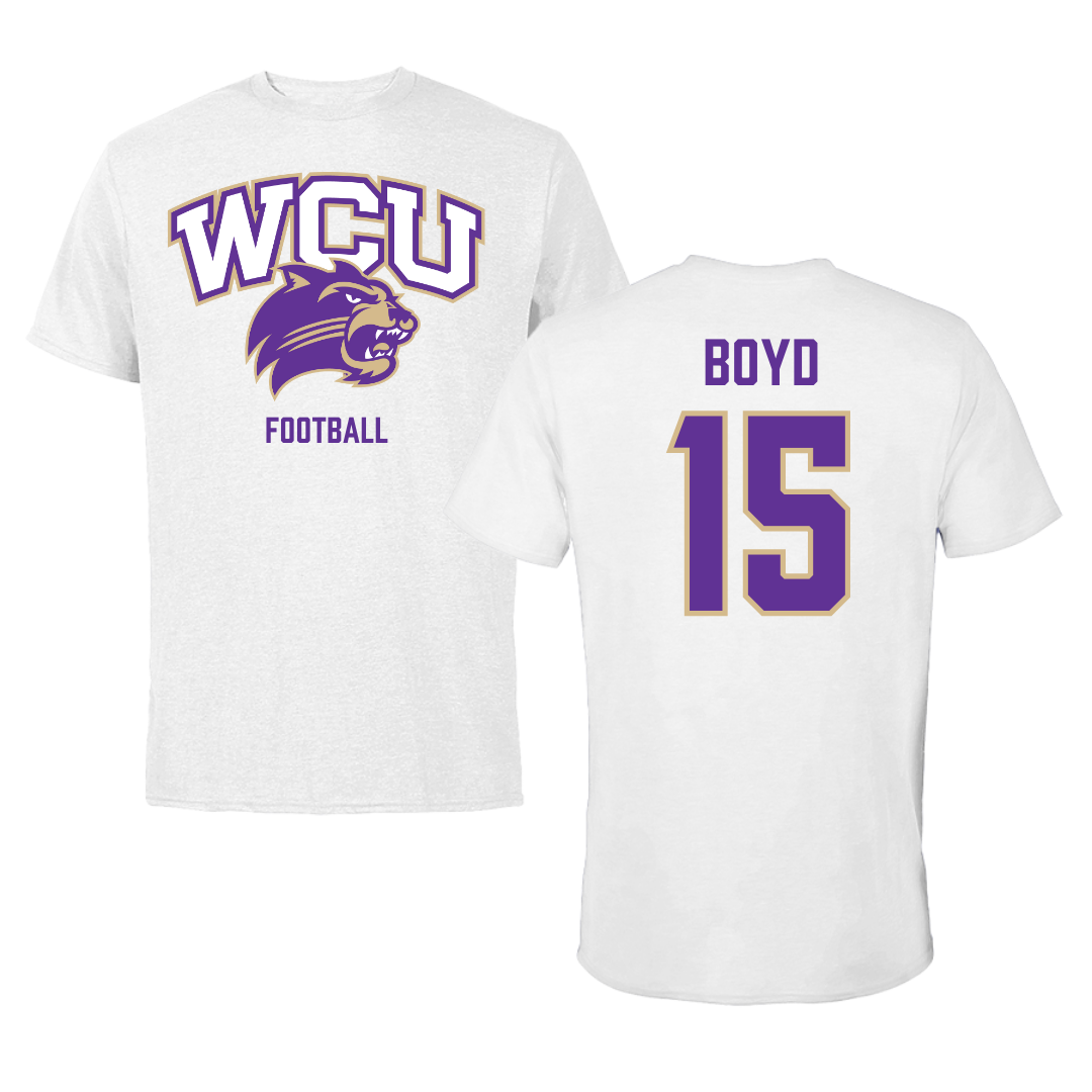 Western Carolina University Football White Performance Tee - #15 Jai Boyd