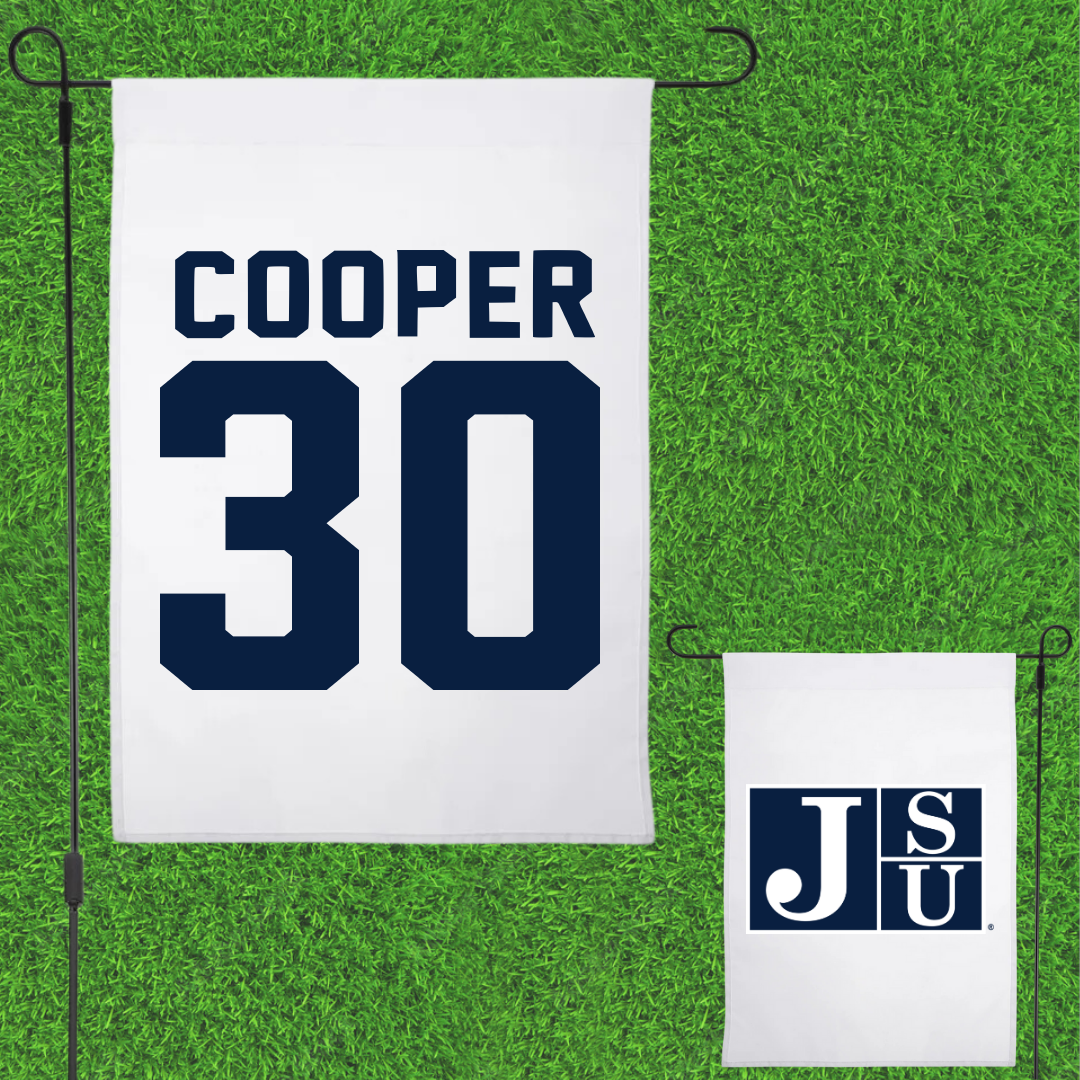 Jackson State University Basketball White Garden Flag - #30 Zoe Cooper