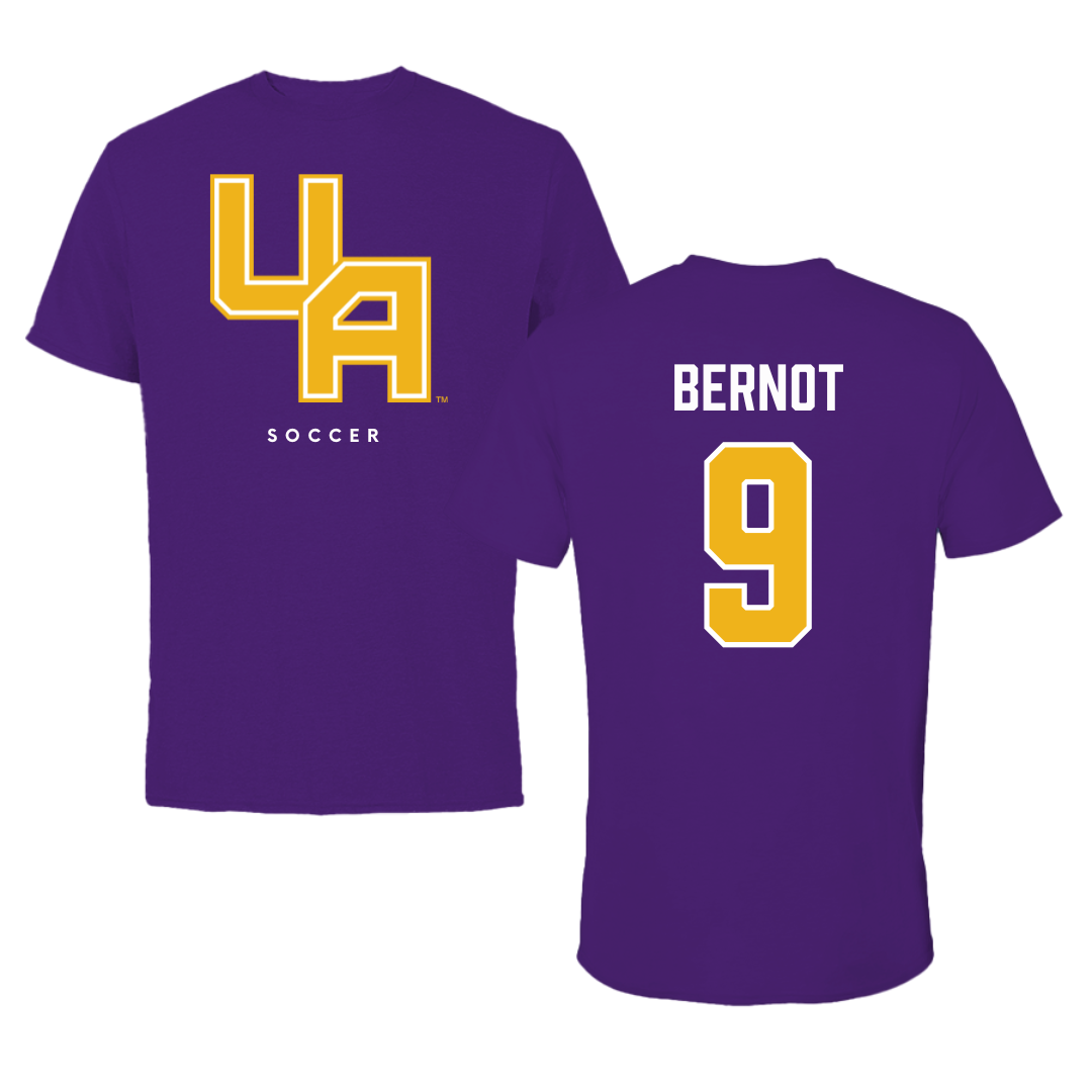 University at Albany Soccer Purple Block Tee - #9 Tiffany Bernot