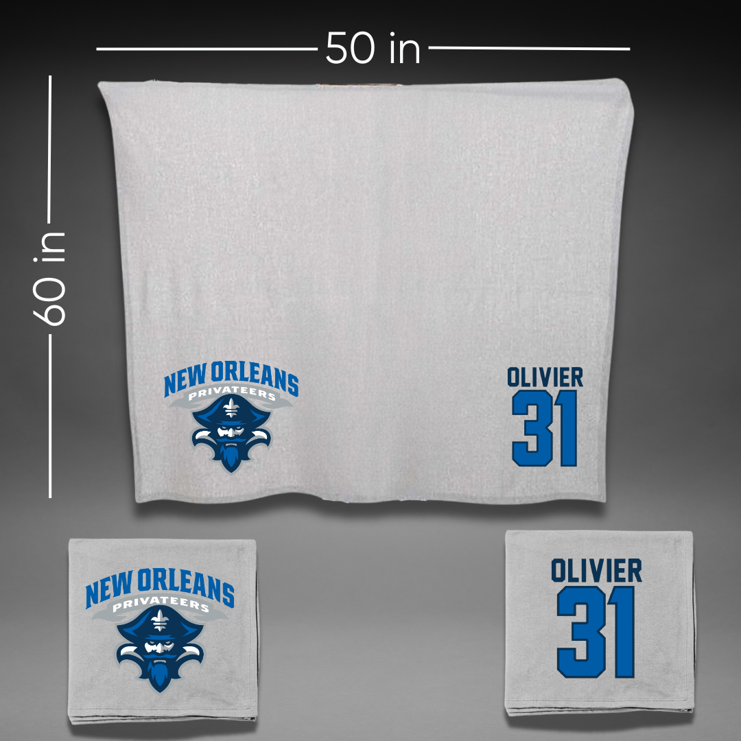University of New Orleans Baseball Gray Blanket - #31 Chris Olivier