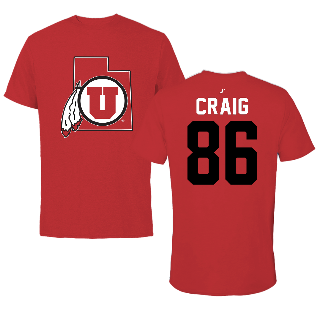 University of Utah Football Red State Performance Tee - #86 Brigden Craig