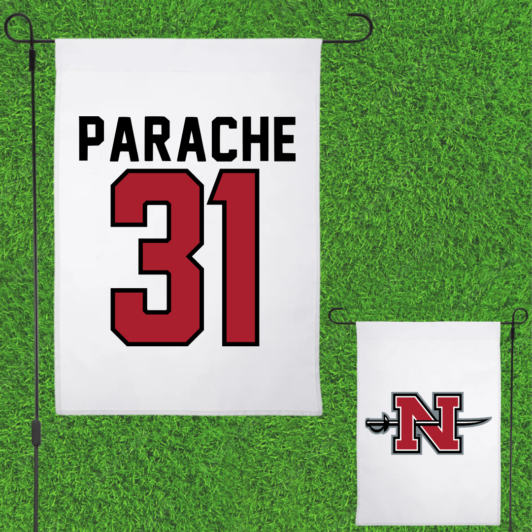 Nicholls State University Baseball White Garden Flag - #31 Nuno Parache