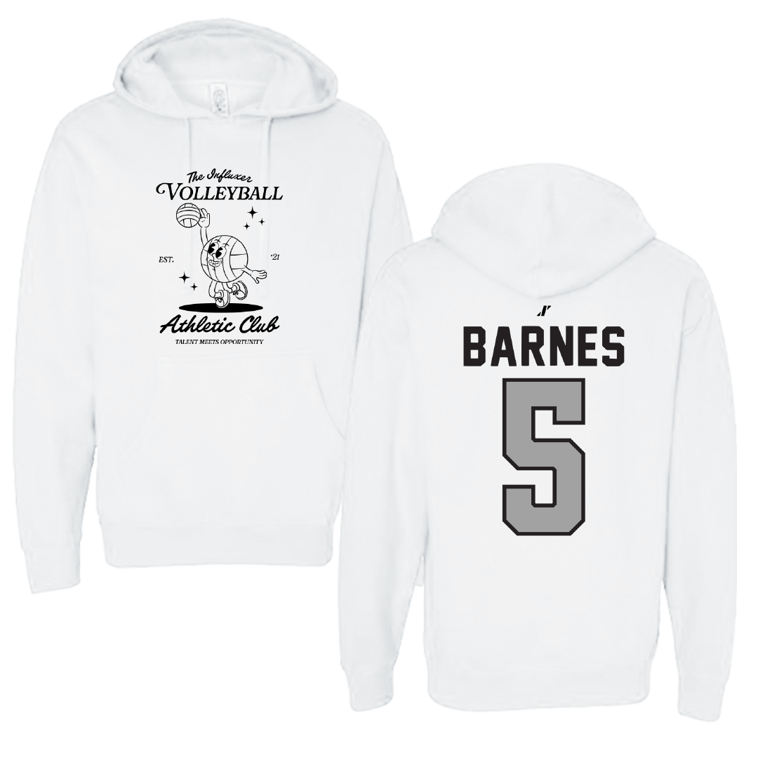 Volleyball White Influxer Athletic Club Hoodie - #5 Addie Barnes