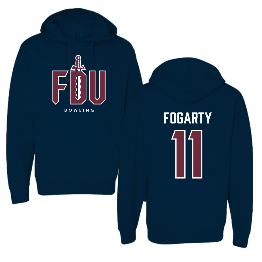 Fairleigh Dickinson University-Metropolitan Campus Bowling Navy Hoodie - #11 Emily Fogarty