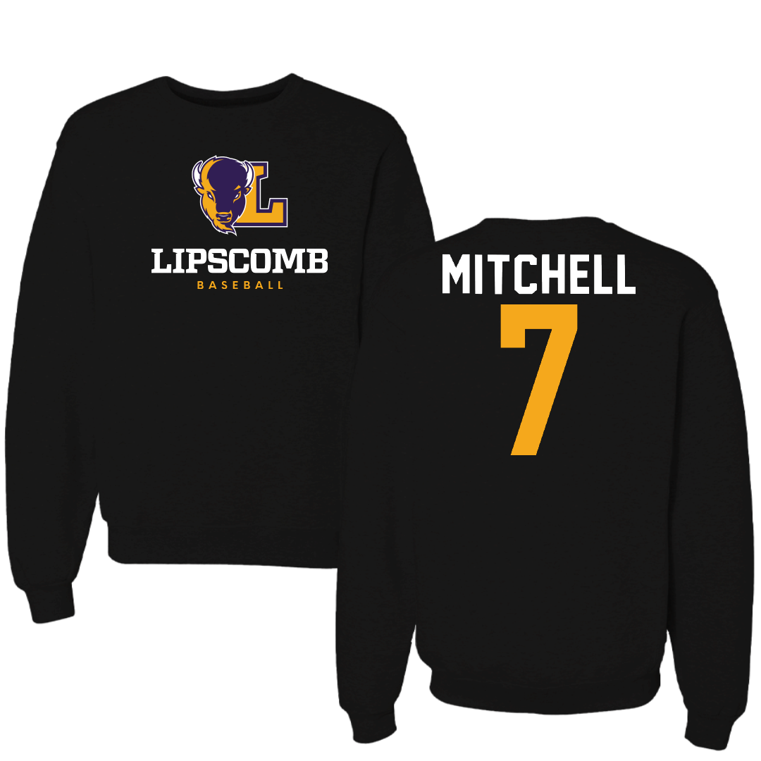 Lipscomb University Baseball Black Crewneck - #7 Joey Mitchell