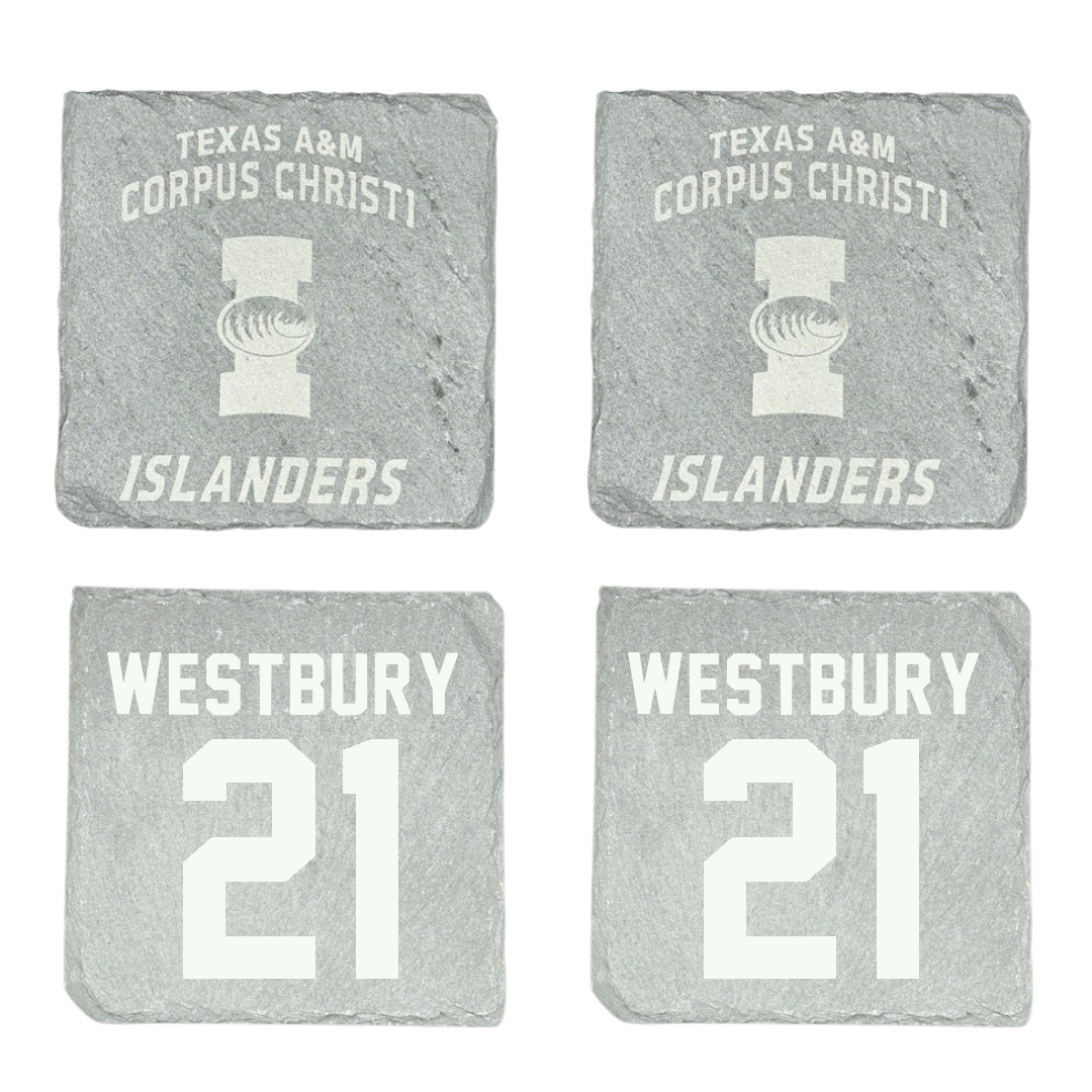 Texas A&M University-Corpus Christi Soccer Stone Coaster (4 Pack)  - #21 Morgan Westbury