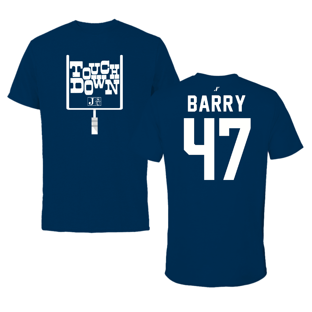 Jackson State University Football Navy Touchdown Tee - #47 Jackson Barry