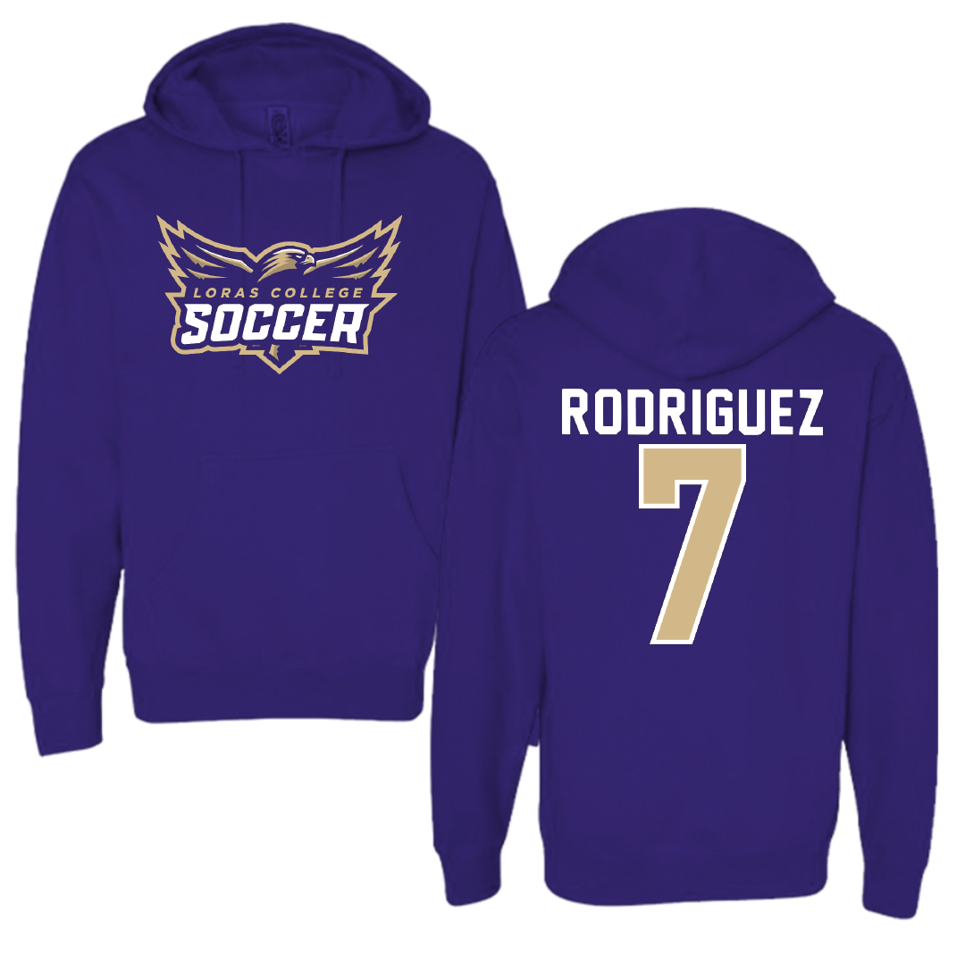 Loras College Soccer Purple Soccer Hoodie - #7 Diego Rodriguez