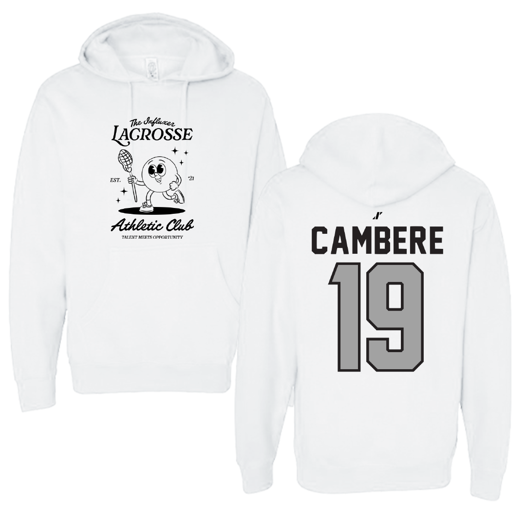 Lacrosse White Influxer Athletic Club Hoodie - #19 Sammy Cambere
