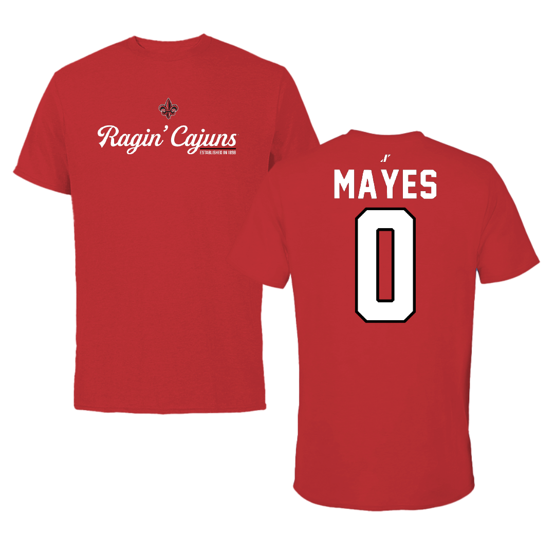 University of Louisiana at Lafayette Soccer Red General Tee - #0 Natalie Mayes