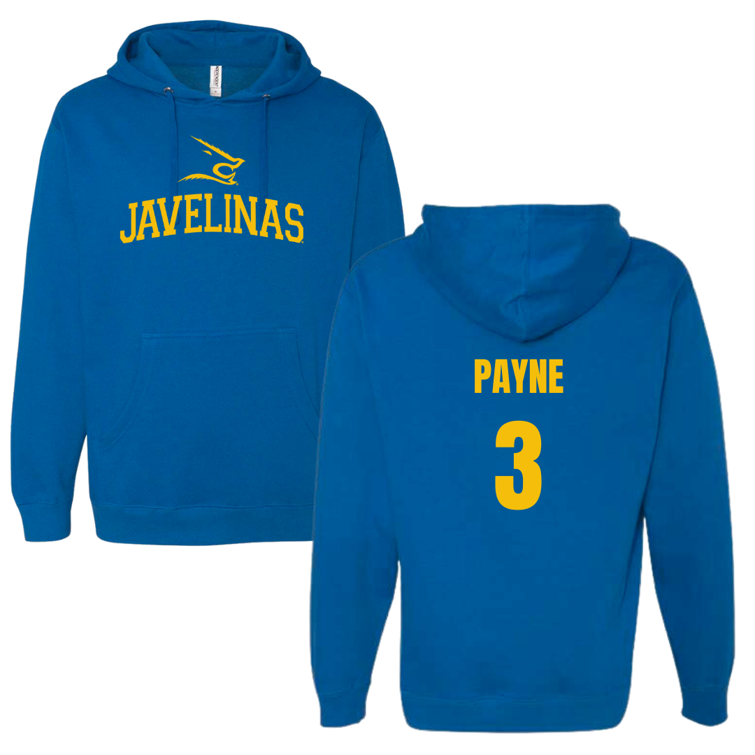 Texas A&M University-Kingsville Basketball Blue Hoodie - #3 Isaiah Payne