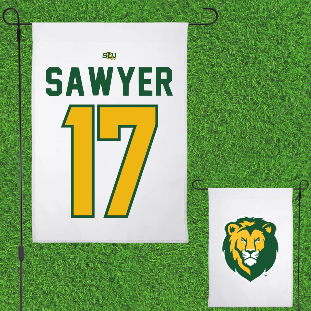 Southeastern Louisiana University Football White Garden Flag - #17 Eli Sawyer
