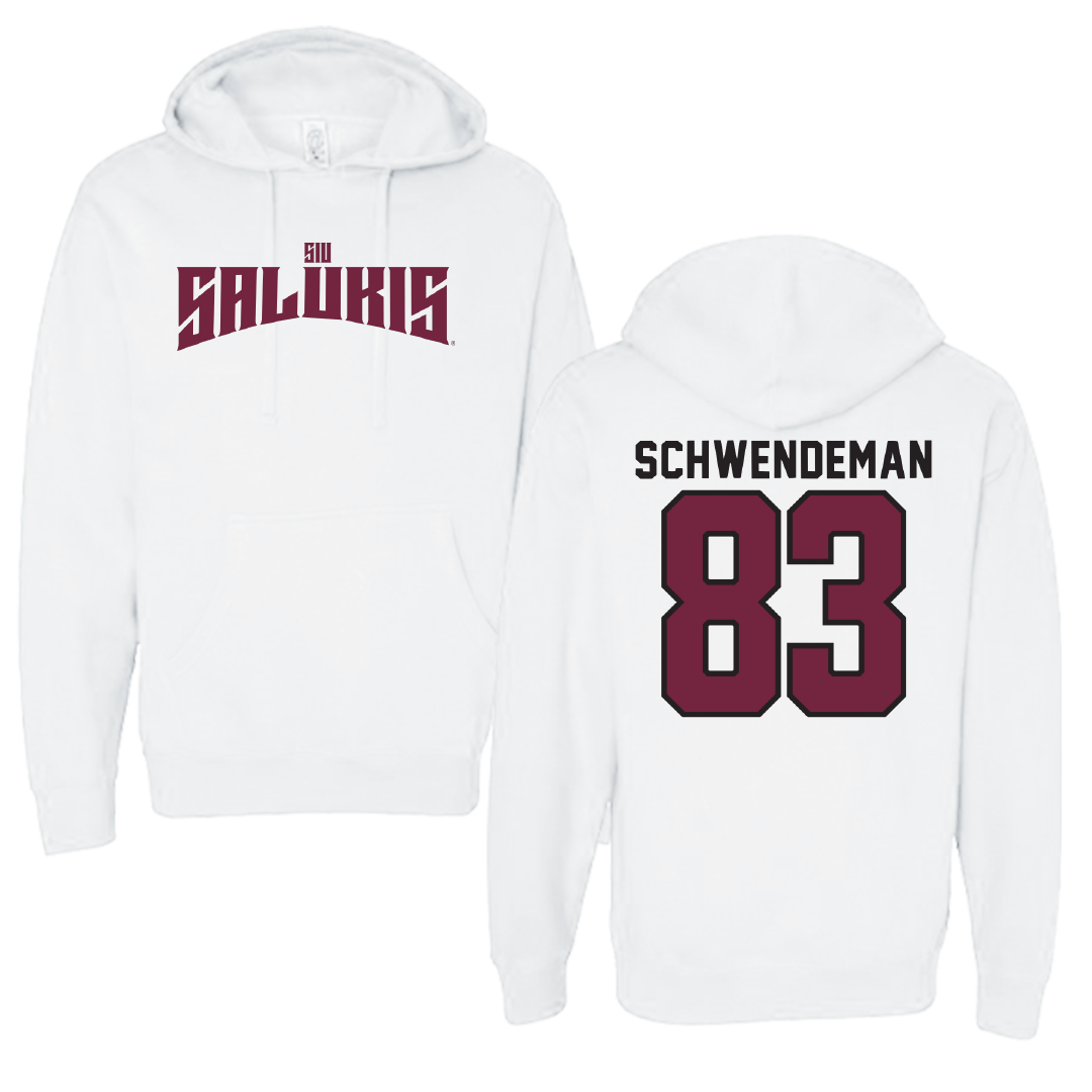 Southern Illinois University at Carbondale Football White Classic Hoodie - #83 Ryan Schwendeman