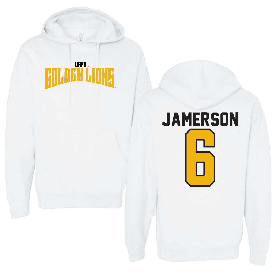 University of Arkansas-Pine Bluff Football White Classic Hoodie - #6 Michael Jamerson