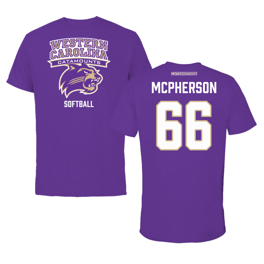 Western Carolina University Softball Purple Tee - #66 Maya McPherson