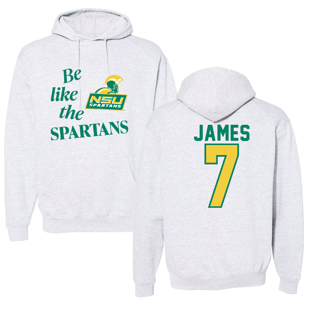 Norfolk State University Football Light Gray Be Like Us Hoodie - #7 Nolan James